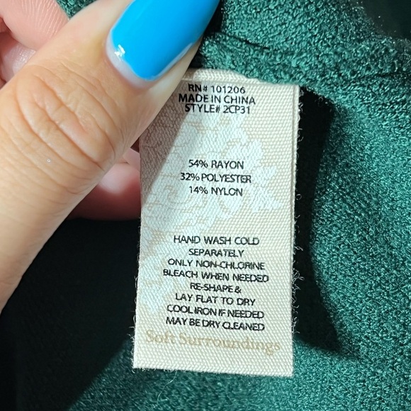 NWT Soft Surroundings Brooklyn Zip Sweater - Picture 7 of 8